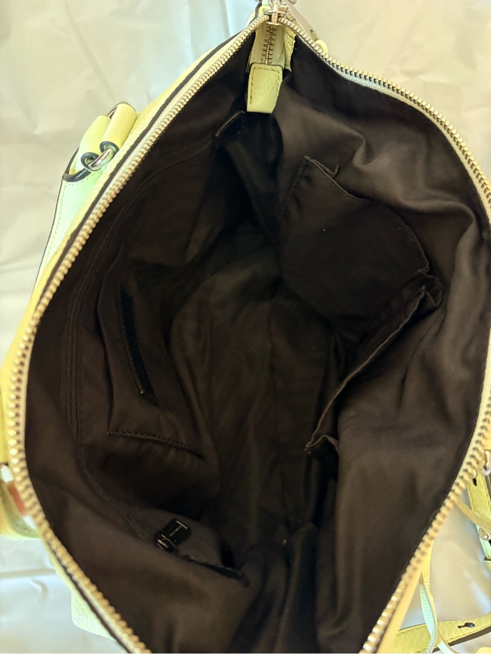 Rebecca Minkoff Leather Fringe Moto Satchel in Honey Dew - Picture 3 of 10